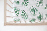 fitted crib sheet - palms